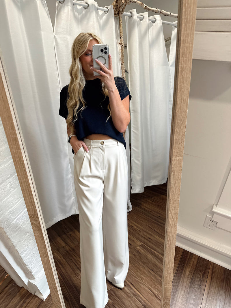 Hear Me Out Sweater Top- Navy