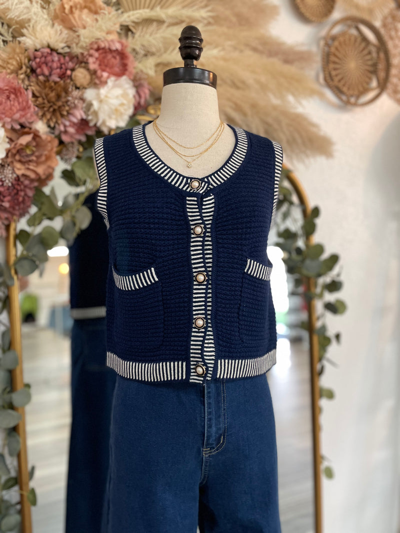 Luxe Knit Button Down Sleeveless Top