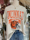 Cincinnati Football Boxy FULL LENGTH Heather Tee