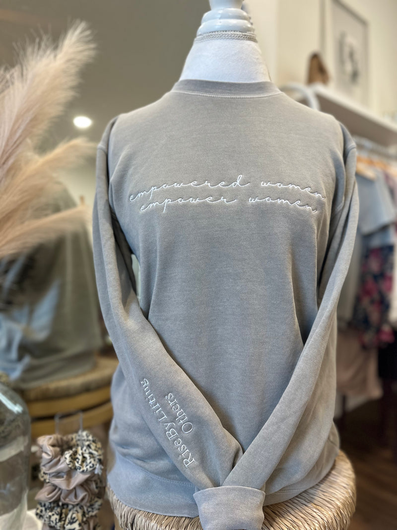 Empower Vintage Cement Embroidered Crewneck