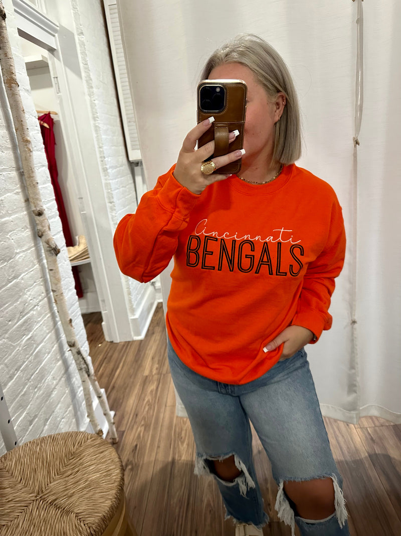 Game Day Cincinnati Spirit Crewneck-Orange