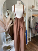 Cropped Vibin Boho Jumpsuit-Clay Brown
