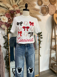 Cincinnati Baseball & Bows Tee