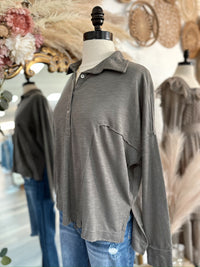 Bring It Back Washed Long Sleeves Top