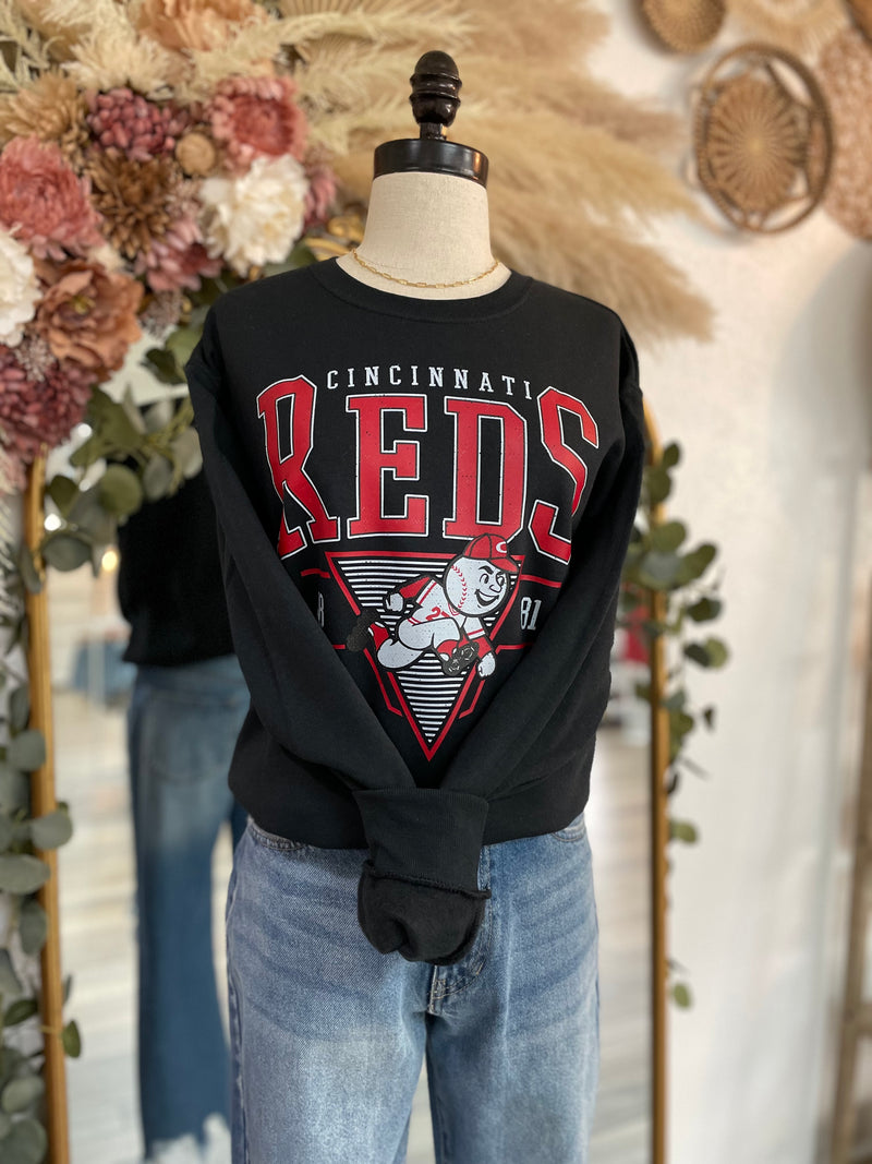 Vintage 1881 Cincinnati Baseball Crewneck-Black