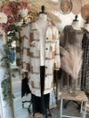 Love Me Some Plaid Long Teddy Shacket-Camel