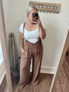 Cropped Vibin Boho Jumpsuit-Clay Brown