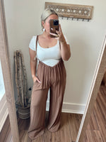 Cropped Vibin Boho Jumpsuit-Clay Brown