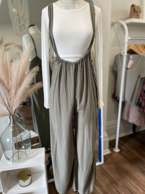Vibin Boho Jumpsuit-Olive
