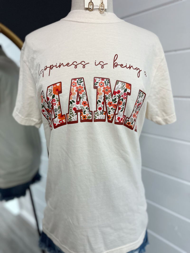 Happiness Floral Mama Graphic Tee