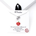 #1 Teacher Necklace- Silver