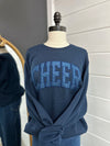 Cheer Navy Embroidered Glitter Crewneck