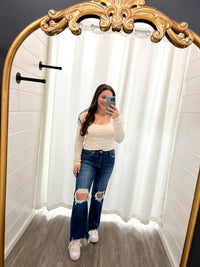 Good To Go Square Neck Top- Ecru
