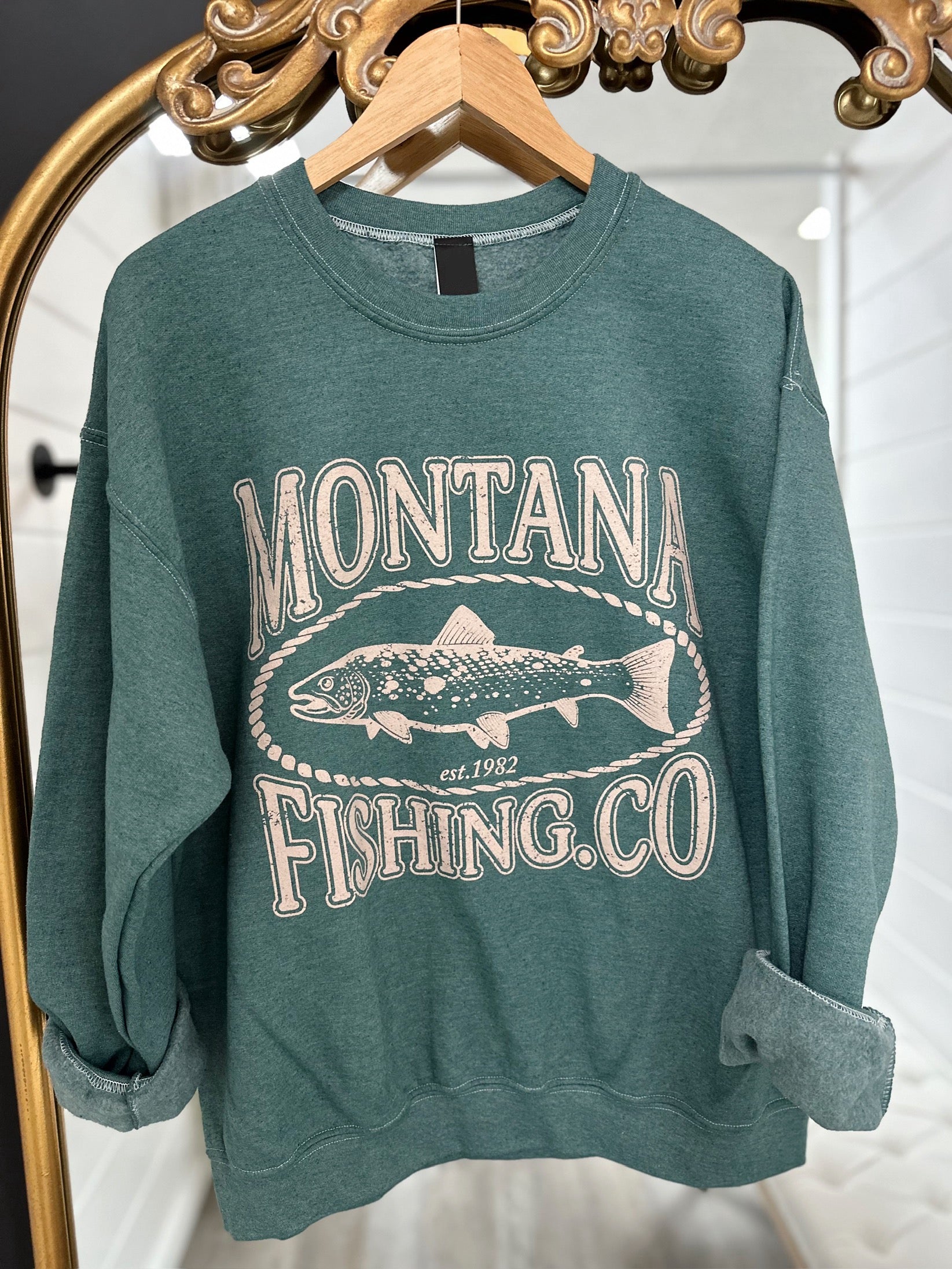 Montana Fishing Oversized Graphic Sweatshirt