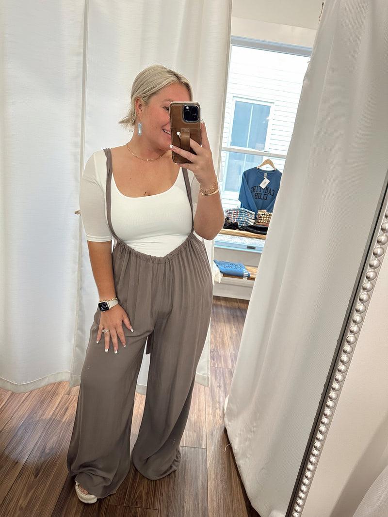 Vibin Boho Jumpsuit-Walnut Grey