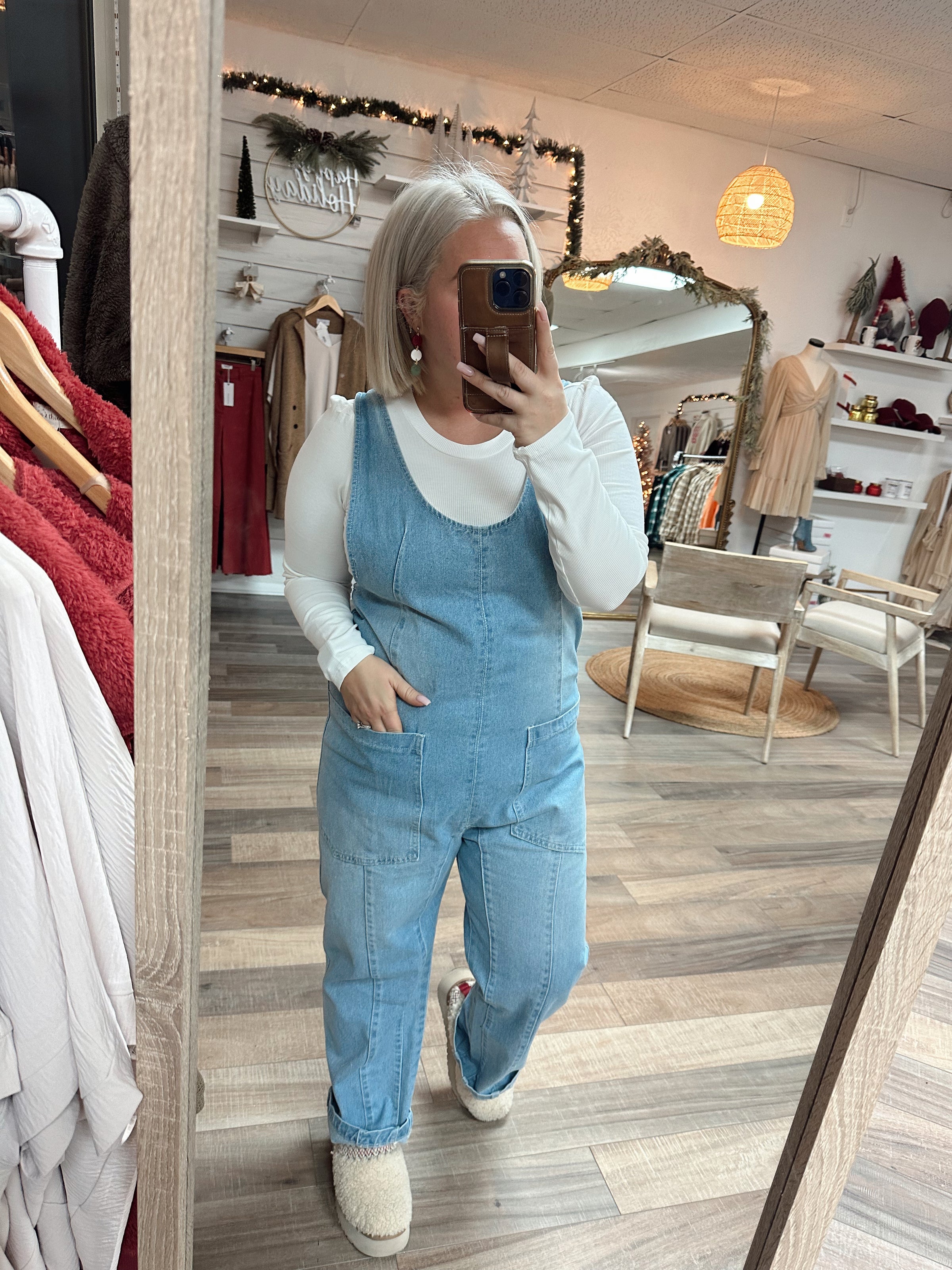 Forever Free Denim Overall Jumpsuit