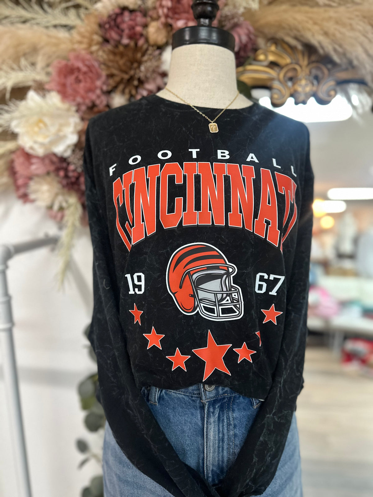 Long Sleeve Mineral Wash Cincinnati Stars Tee