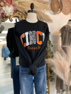 CINCY Spirit Patchwork Embroidered Crewneck-Black