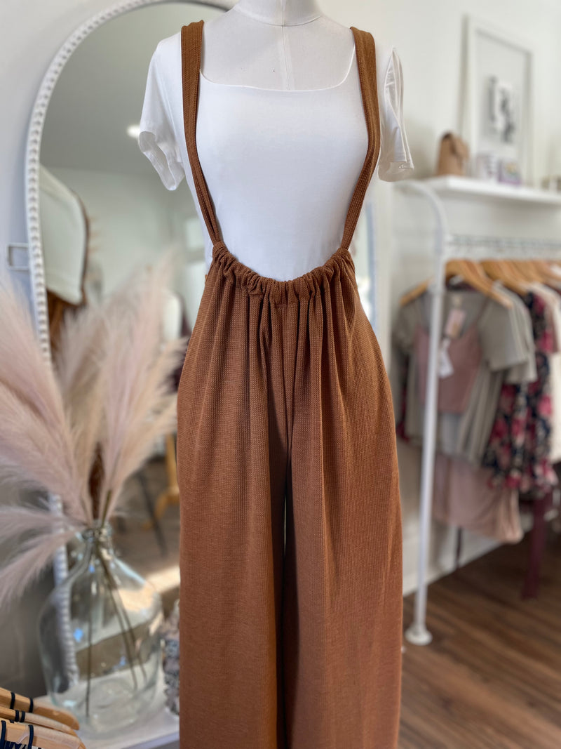 Spot On Boho Jumpsuit-Caramel