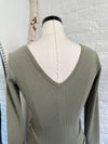 Lainie Ribbed Top-Vintage Olive