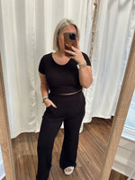 Perfect Night Thermal Knit Pant-Black