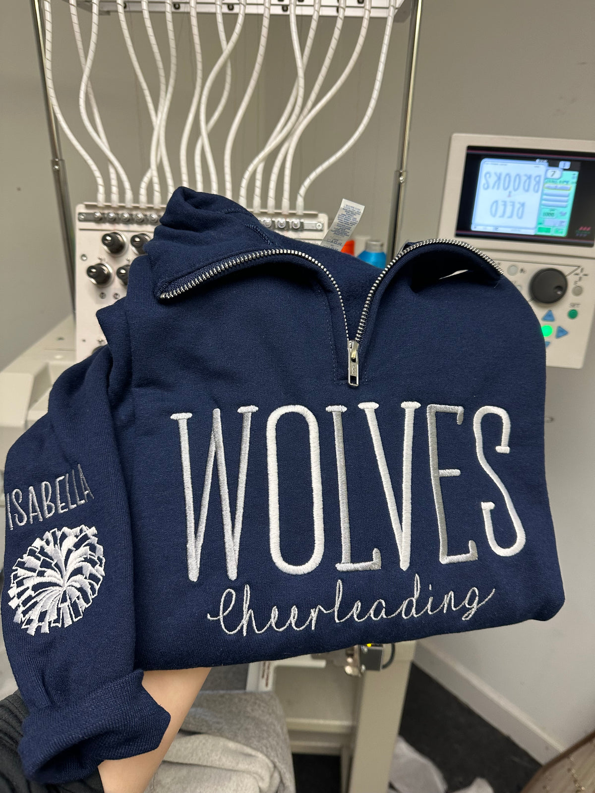 **PREORDER** Custom Spirit Quarter Zip Sweatshirt-Navy