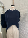 Hear Me Out Sweater Top- Navy