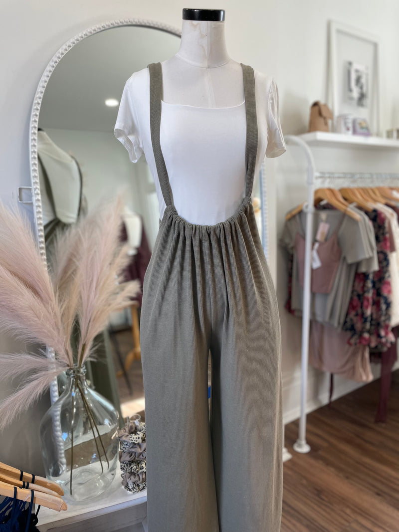 Spot On Boho Jumpsuit-Olive