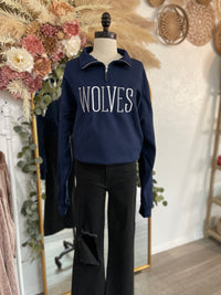 **PREORDER** Custom Spirit Quarter Zip Sweatshirt-Navy