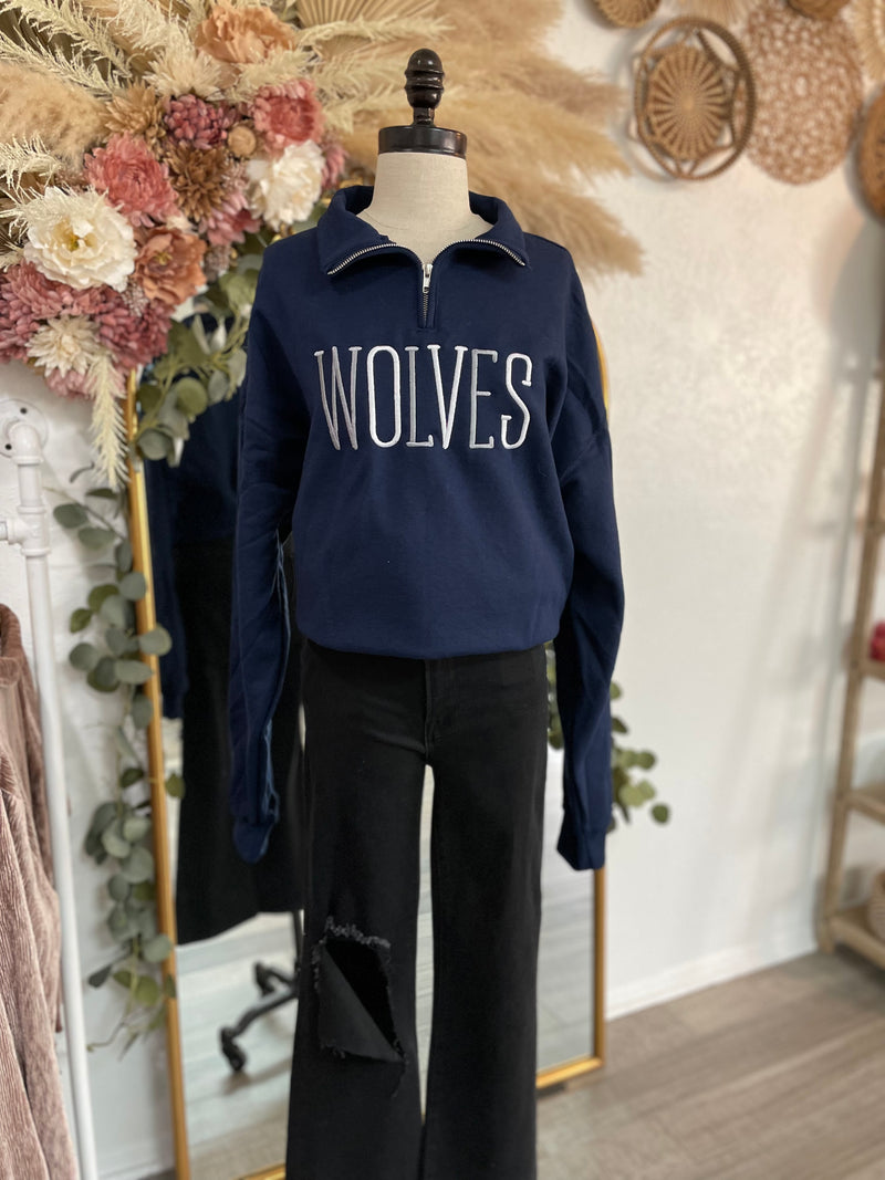 **PREORDER** Custom Spirit Quarter Zip Sweatshirt-Navy