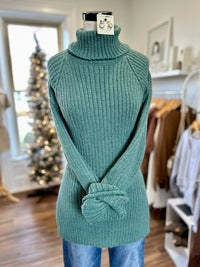 On Par Turtleneck Sweater-Green