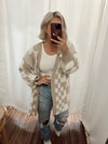 Gentle Heart Checkerboard Cardigan-Neutral