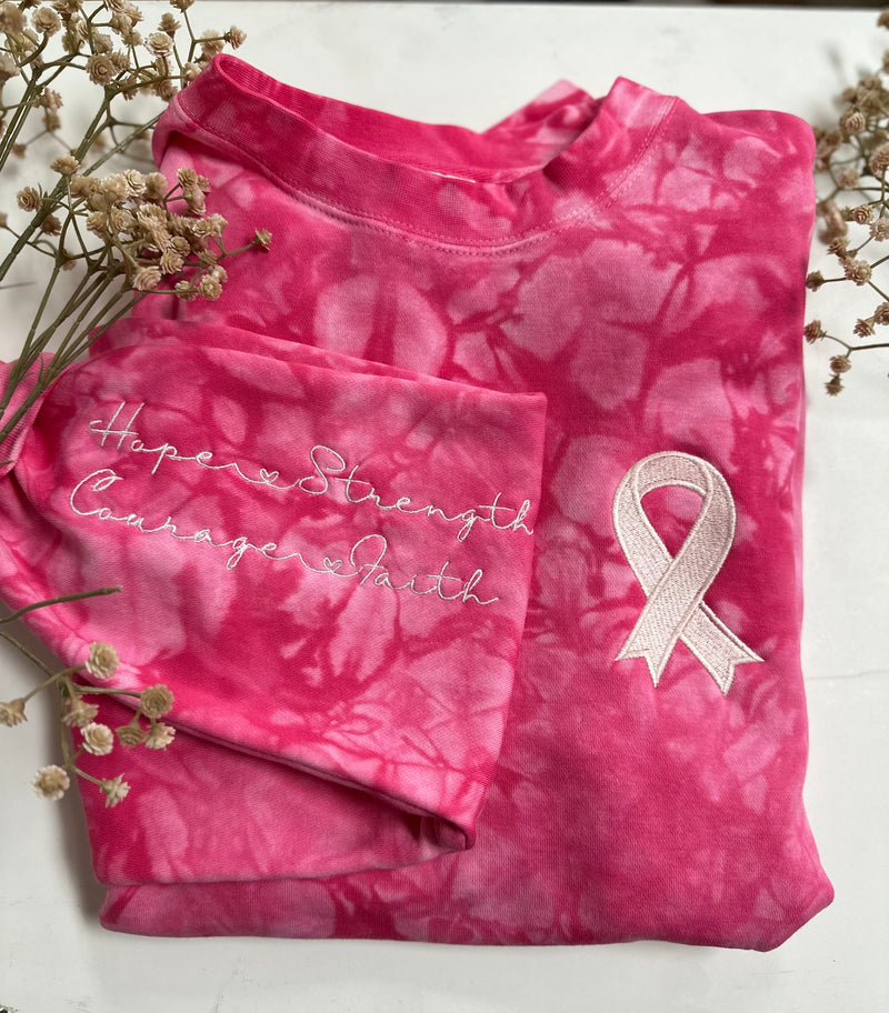 Her Fight Is OUR Fight Pink Tie Dyed Sweatshirt