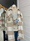 Lillian Plaid Shacket- Khaki