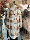 Love Me Some Plaid Long Teddy Shacket-Camel