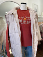Layla Oversized Puffer Vest-Sand