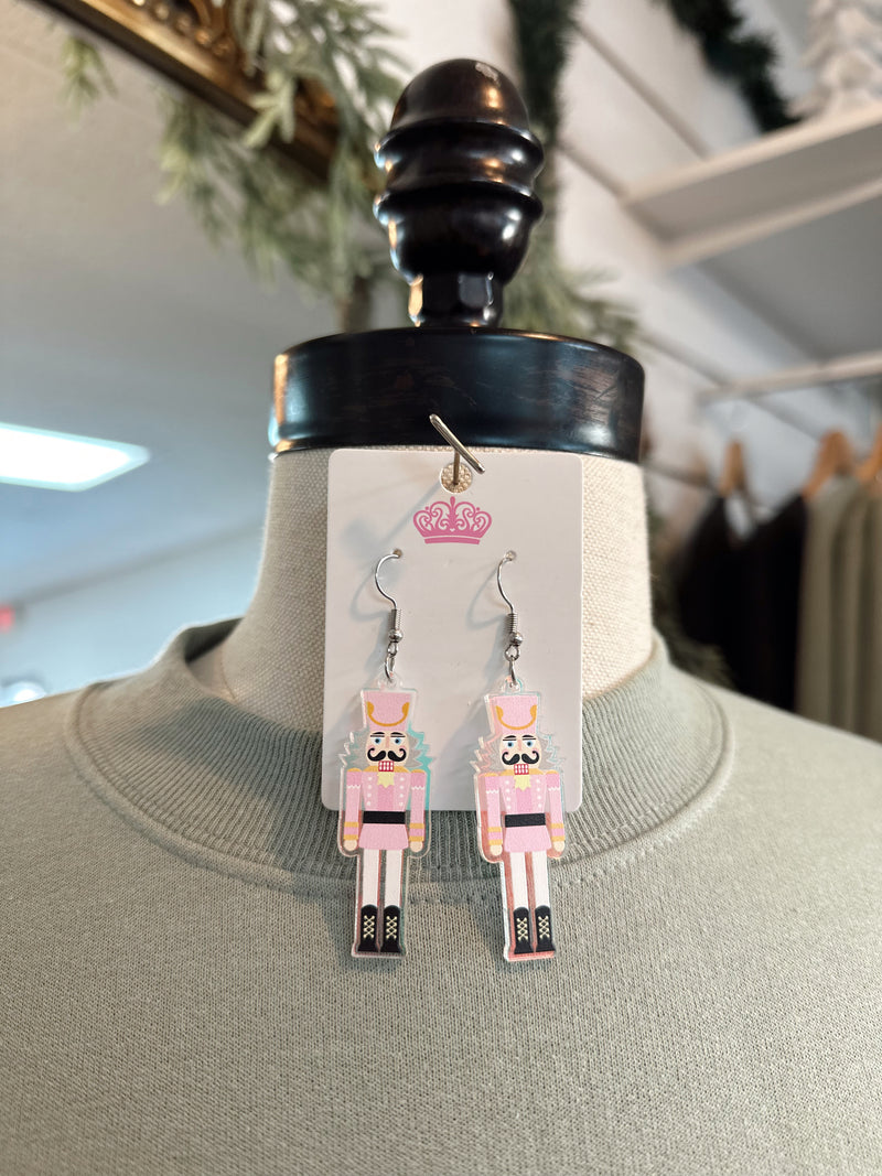 Pink Nutcracker Earrings