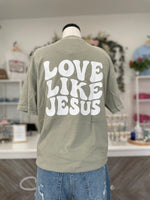 Love Like Jesus Graphic Tee-Green Stone