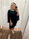 Forest Green Velvet Shift Dress