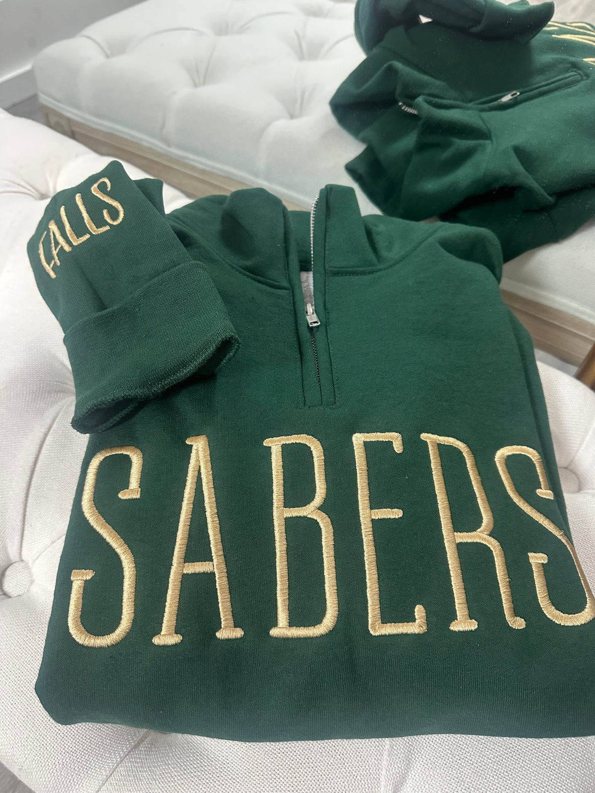 **PREORDER** Custom Spirit Quarter Zip Sweatshirt-Forest Green