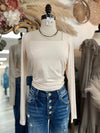 Good To Go Square Neck Top- Ecru