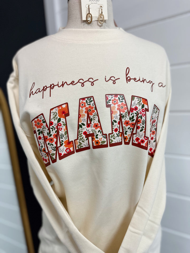 Happiness Floral Mama Crewneck