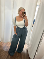 Vibin Boho Jumpsuit-Slate Blue