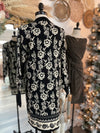 Festive Floral Sweater Dress-Black