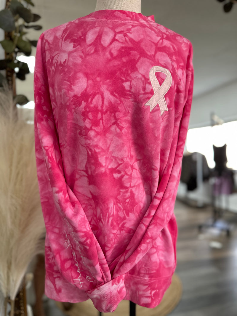 Her Fight Is OUR Fight Pink Tie Dyed Sweatshirt