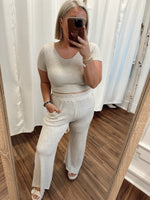Perfect Night Thermal Cropped Top-Oatmeal