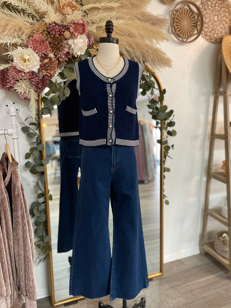 Luxe Knit Button Down Sleeveless Top