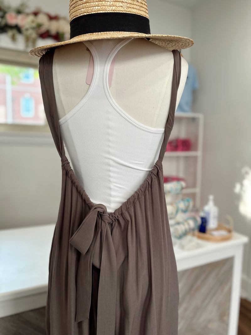 Vibin Boho Jumpsuit-Walnut Grey