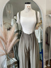 Cropped Vibin Boho Jumpsuit-Olive