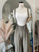Cropped Vibin Boho Jumpsuit-Olive
